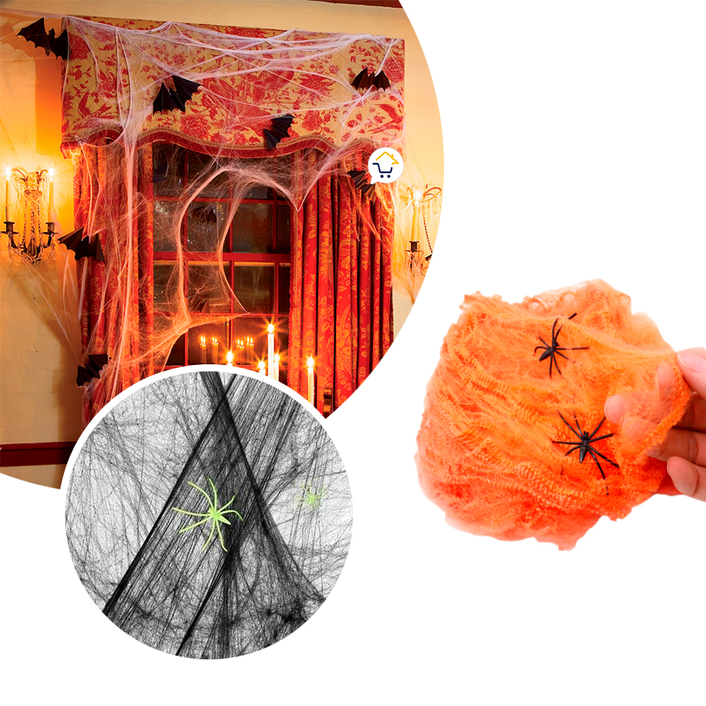 Miniatura 3 de Telaraña Decorativa X6 Arañas 4016